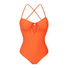 Laden Sie das Bild in den Galerie-Viewer, Product Front: Rio De Sol Badeanzug Dots-Orange Julia