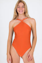Laden Sie das Bild in den Galerie-Viewer, Gallery: Rio De Sol Badeanzug Paprica High-Neck