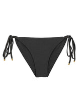 Laden Sie das Bild in den Galerie-Viewer, Product Front: Rio De Sol Unterteil Bottom Shimmer-Black Cheeky-Tie-Gold