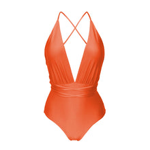 Laden Sie das Bild in den Galerie-Viewer, Product Front: Rio De Sol Badeanzug Shimmer-Paprica New Vegas