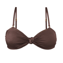 Laden Sie das Bild in den Galerie-Viewer, Product Front: Rio De Sol Oberteil Top Shimmer-Coffee Bandeau-Joy