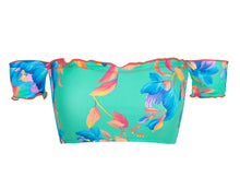 Laden Sie das Bild in den Galerie-Viewer, Product Front: Rio De Sol Oberteil Top Acqua Flora Off Shoulder