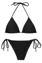 Laden Sie das Bild in den Galerie-Viewer, Product Front: Rio De Sol Set Set Shimmer-Black Tri-Rope Cheeky-Rope