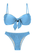 Laden Sie das Bild in den Galerie-Viewer, Product Front: Rio De Sol Set Set Shimmer-Baltic-Sea Bandeau-Knot Essential