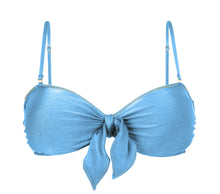Laden Sie das Bild in den Galerie-Viewer, Product Front: Rio De Sol Oberteil Top Shimmer-Baltic-Sea Bandeau-Knot
