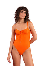 Laden Sie das Bild in den Galerie-Viewer, Image 04: Rio De Sol Badeanzug Dots-Orange Julia
