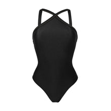 Laden Sie das Bild in den Galerie-Viewer, Product Front: Rio De Sol Badeanzug Shimmer-Black High-Neck
