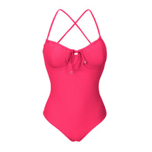 Laden Sie das Bild in den Galerie-Viewer, Product Front: Rio De Sol Badeanzug Dots-Virtual-Pink Julia
