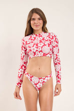 Laden Sie das Bild in den Galerie-Viewer, Model Front: Wednesday In Hawaii By Rio De Sol Oberteil Top Pua-Hibiscus Reef
